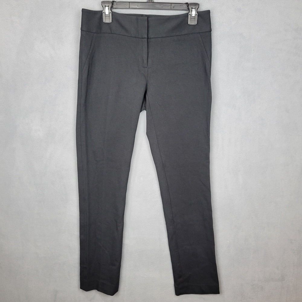 Vince Camuto Ponte Ankle Pants Women 4 Black Rayon Stretch Slash Pockets Zip Fly
